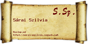 Sárai Szilvia névjegykártya