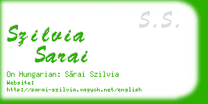 szilvia sarai business card
